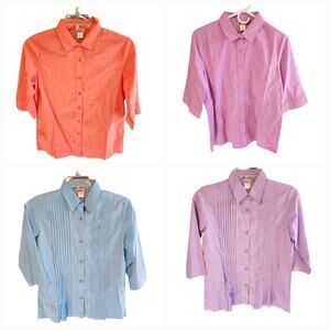American Sweetheart Vintage Shirts Button Down Women's Sz Small Lot of 4 Pastel